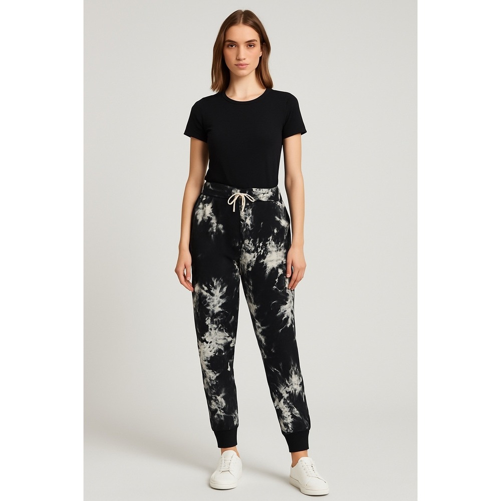 By‎ Egreis Tie-Dye Jogger Pants | Size Large | Black & White Women's Sweatpants